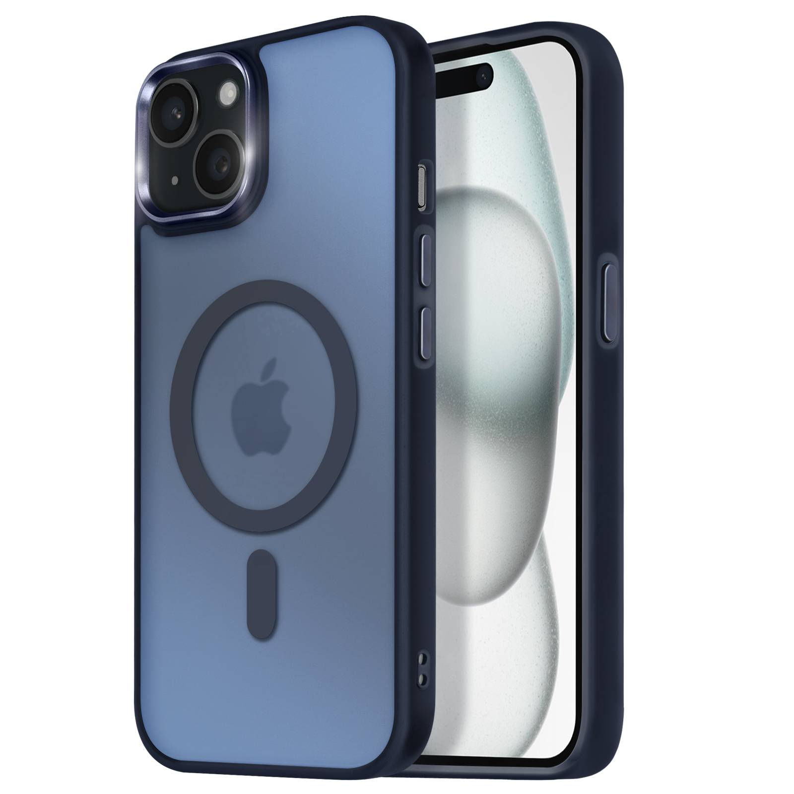 Coque MagSafe pour iPhone 15 Plus et 14 Plus Dos Mat Givré Contour-0