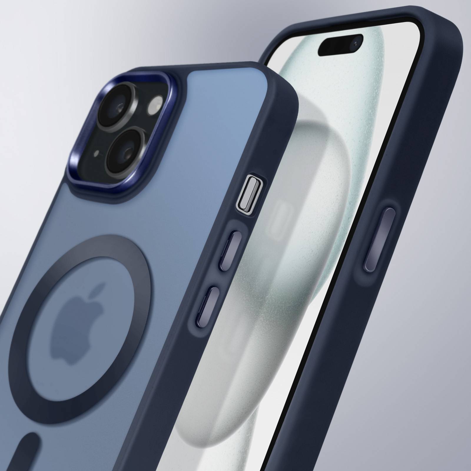 Coque MagSafe pour iPhone 15 Plus et 14 Plus Dos Mat Givré Contour-3