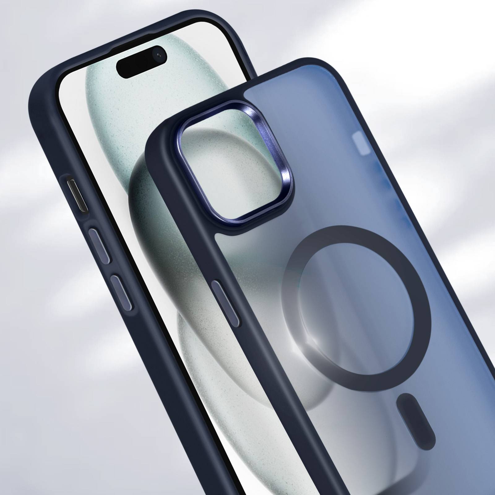 Coque MagSafe pour iPhone 15 Plus et 14 Plus Dos Mat Givré Contour-4