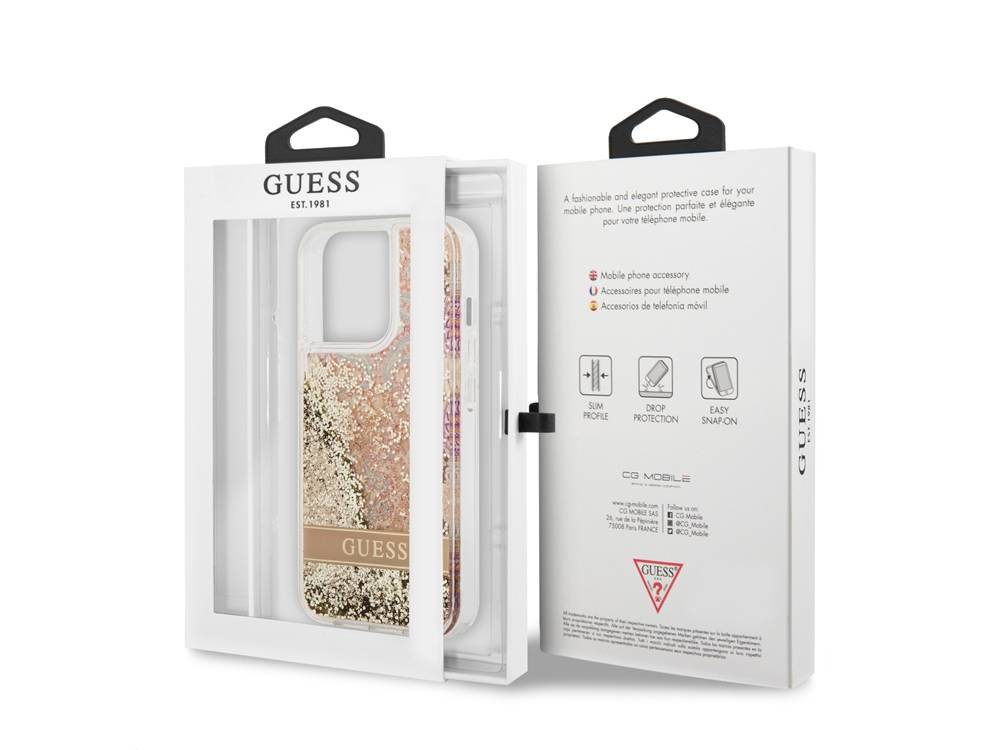 Coque pour Apple iPhone 14 Pro Flowers à paillettes flottantes-1
