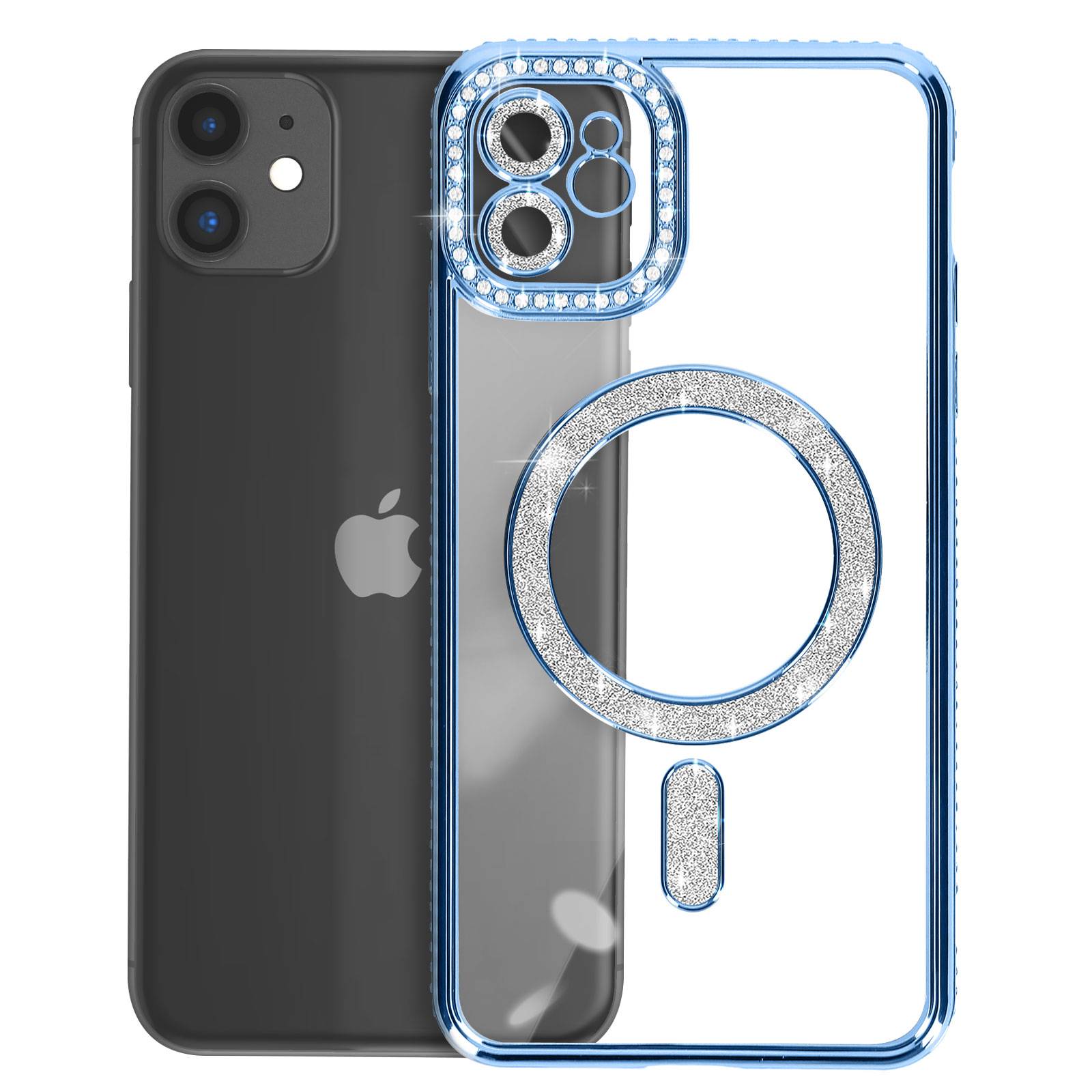 Coque Diamant pour iPhone 11 Protection MagSafe Contour Strass-1