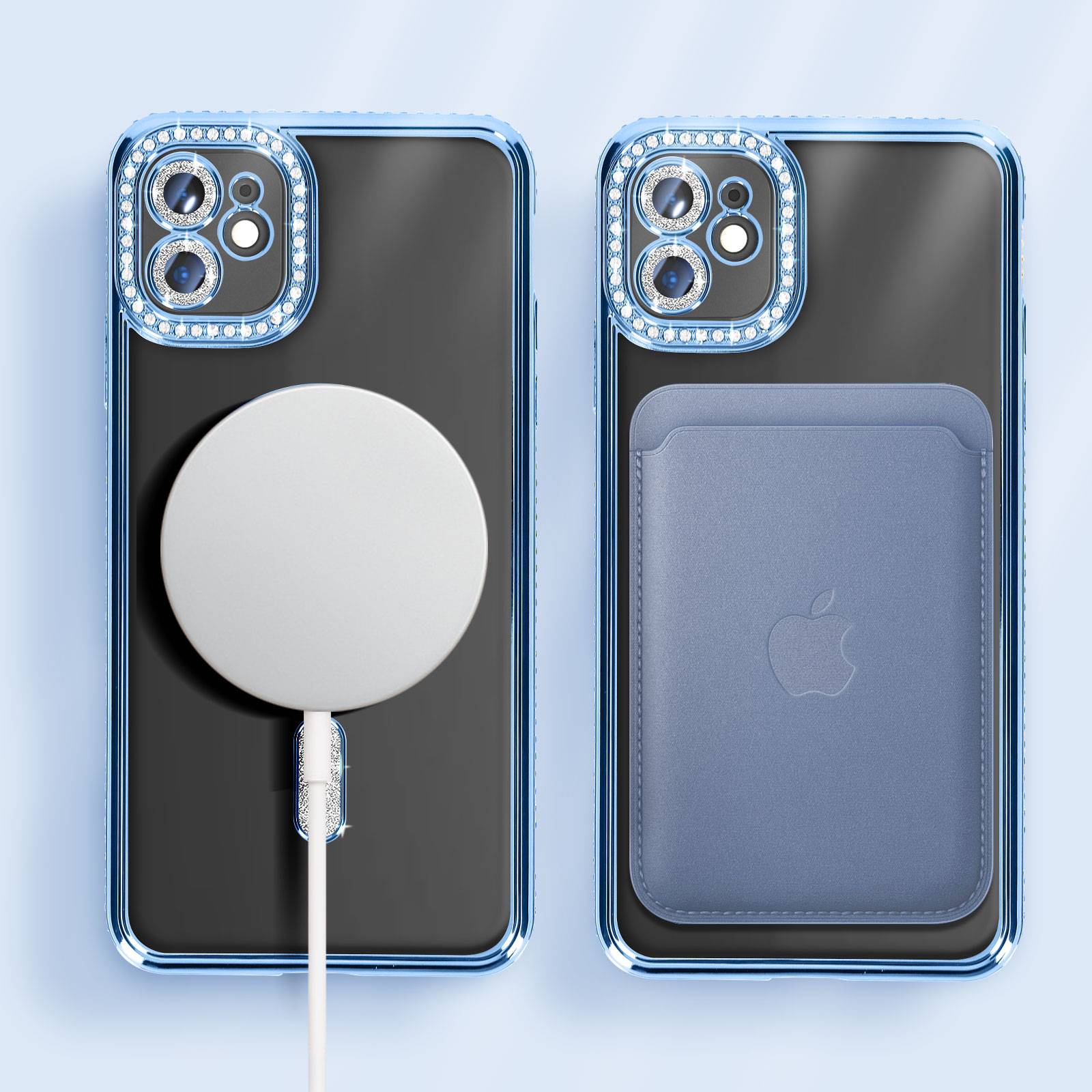 Coque Diamant pour iPhone 11 Protection MagSafe Contour Strass-4