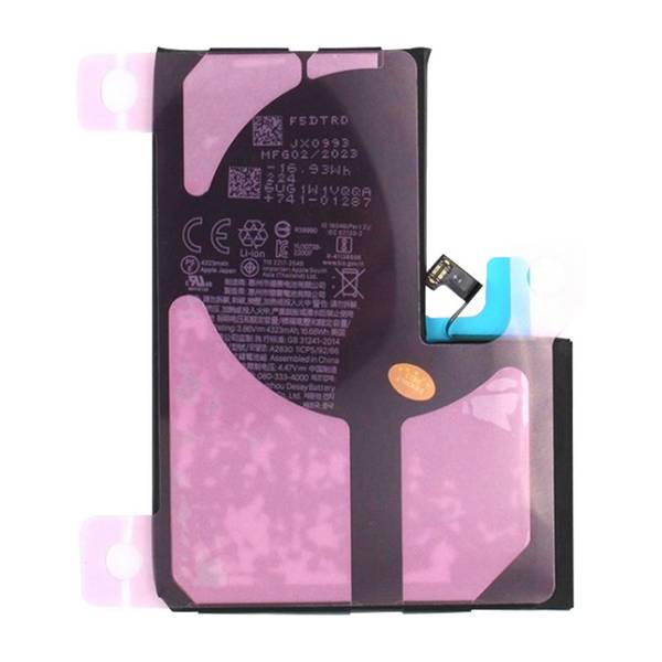 Batterie pour iPhone 14 Pro Max 4323mAh Compatible avec Adhésifs