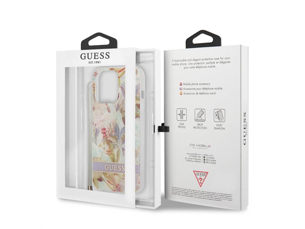 Coque pour Apple iPhone 13 Pro Flowers avec lanière nylon-2