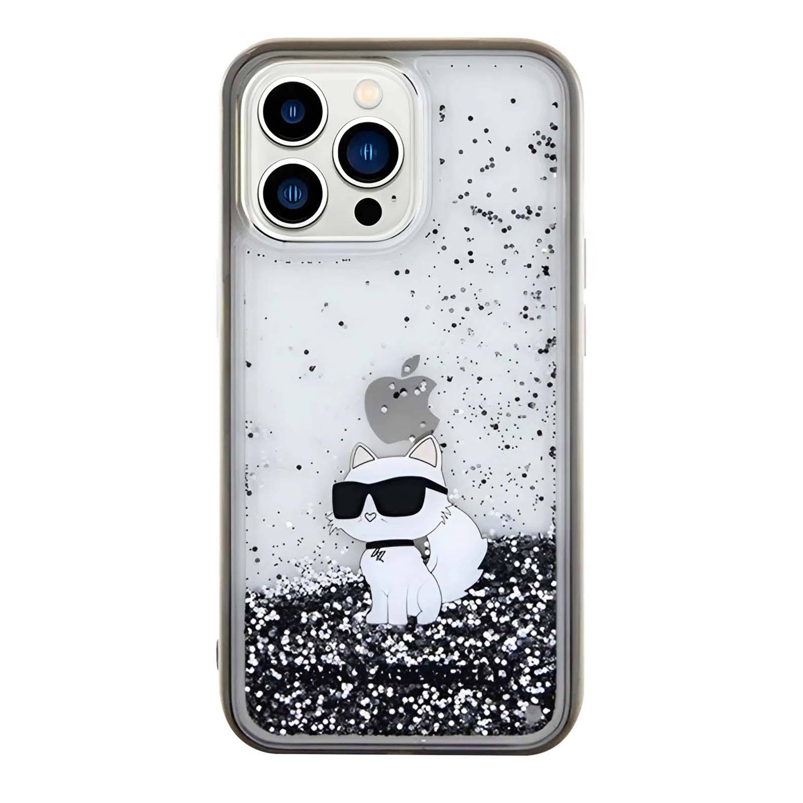 Coque pour iPhone 13 Pro Choupette Pailleté Scintillant Chic-0