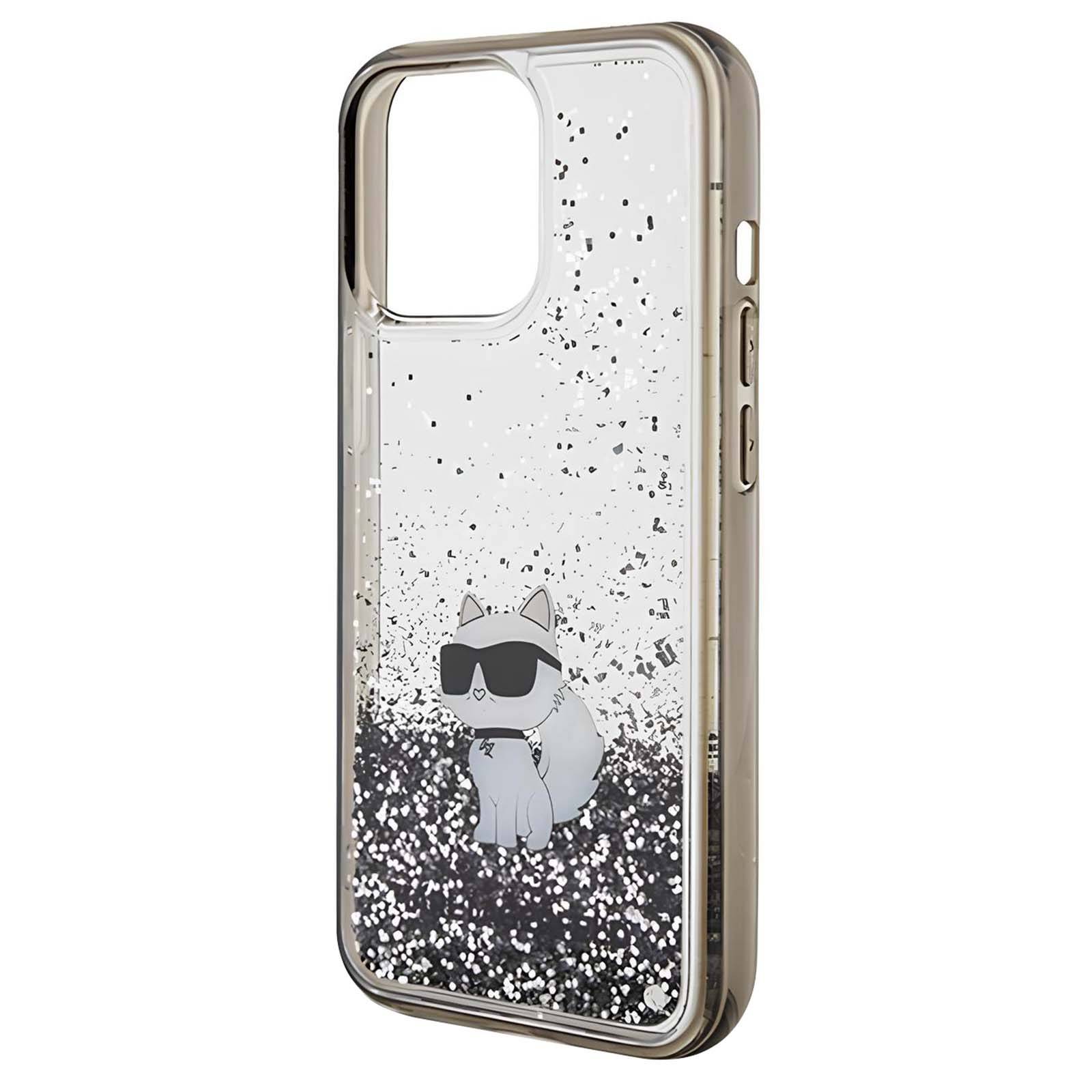 Coque pour iPhone 13 Pro Choupette Pailleté Scintillant Chic-2
