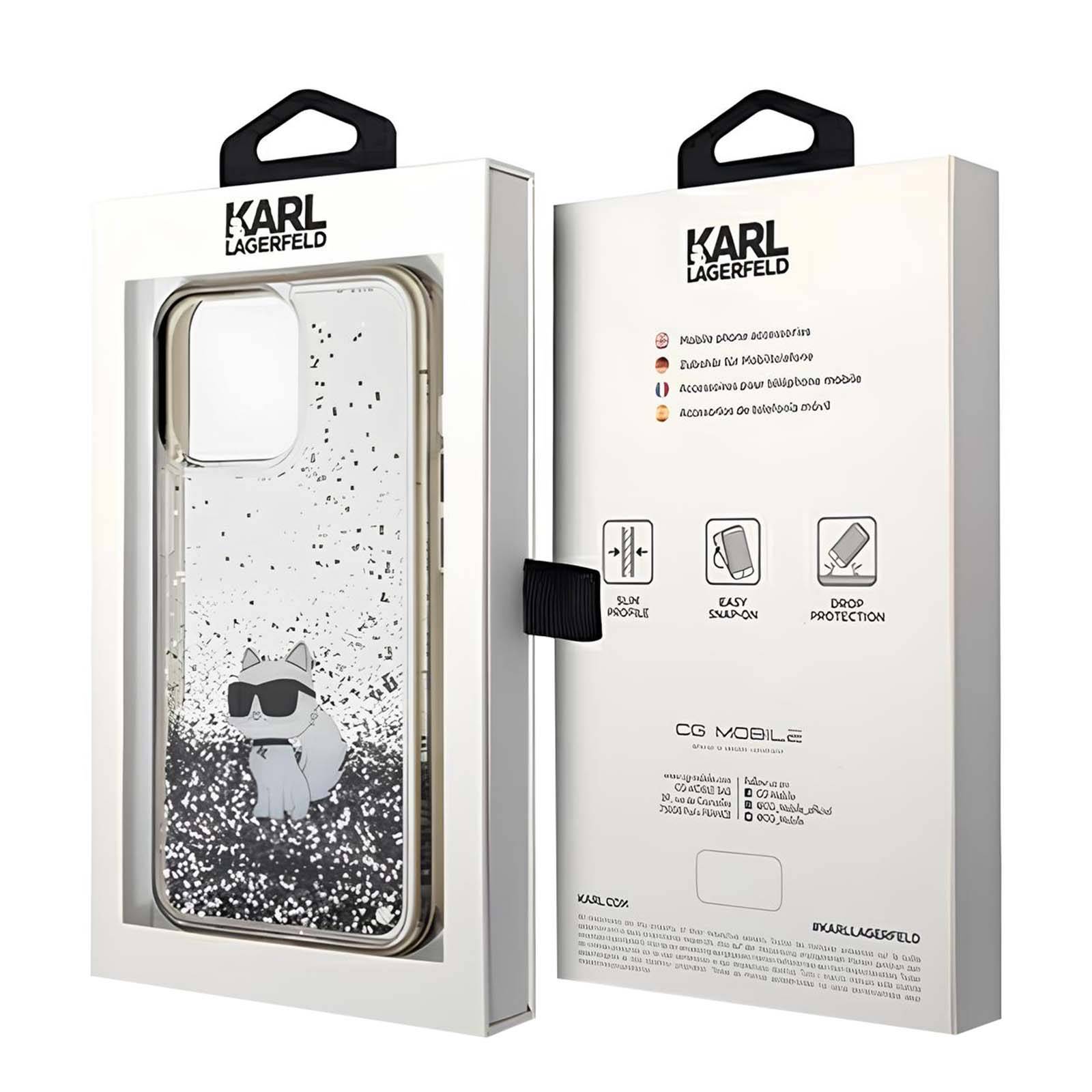 Coque pour iPhone 13 Pro Choupette Pailleté Scintillant Chic-4