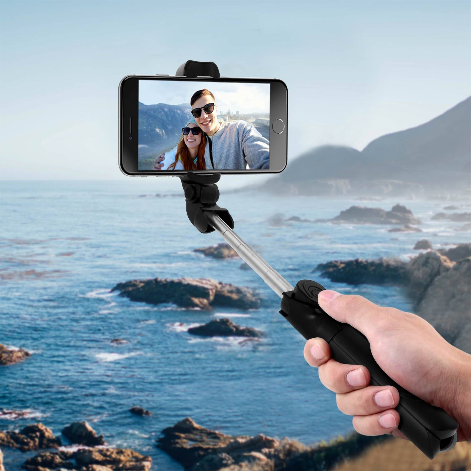 Perche Selfie avec Trépied Télécommande Bluetooth Bras Extensible 68 cm-2