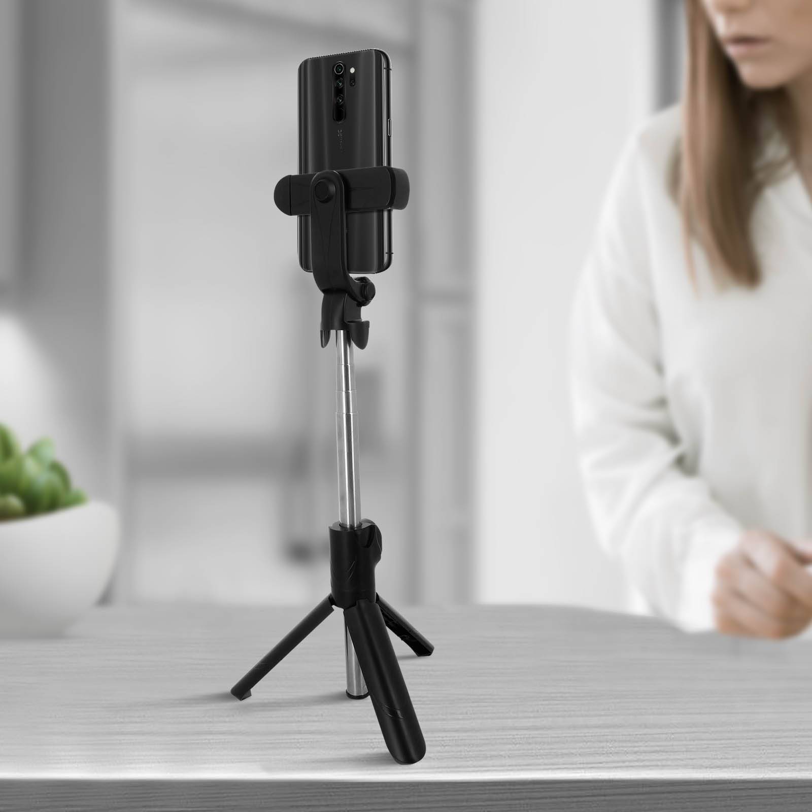 Perche Selfie avec Trépied Télécommande Bluetooth Bras Extensible 68 cm-3