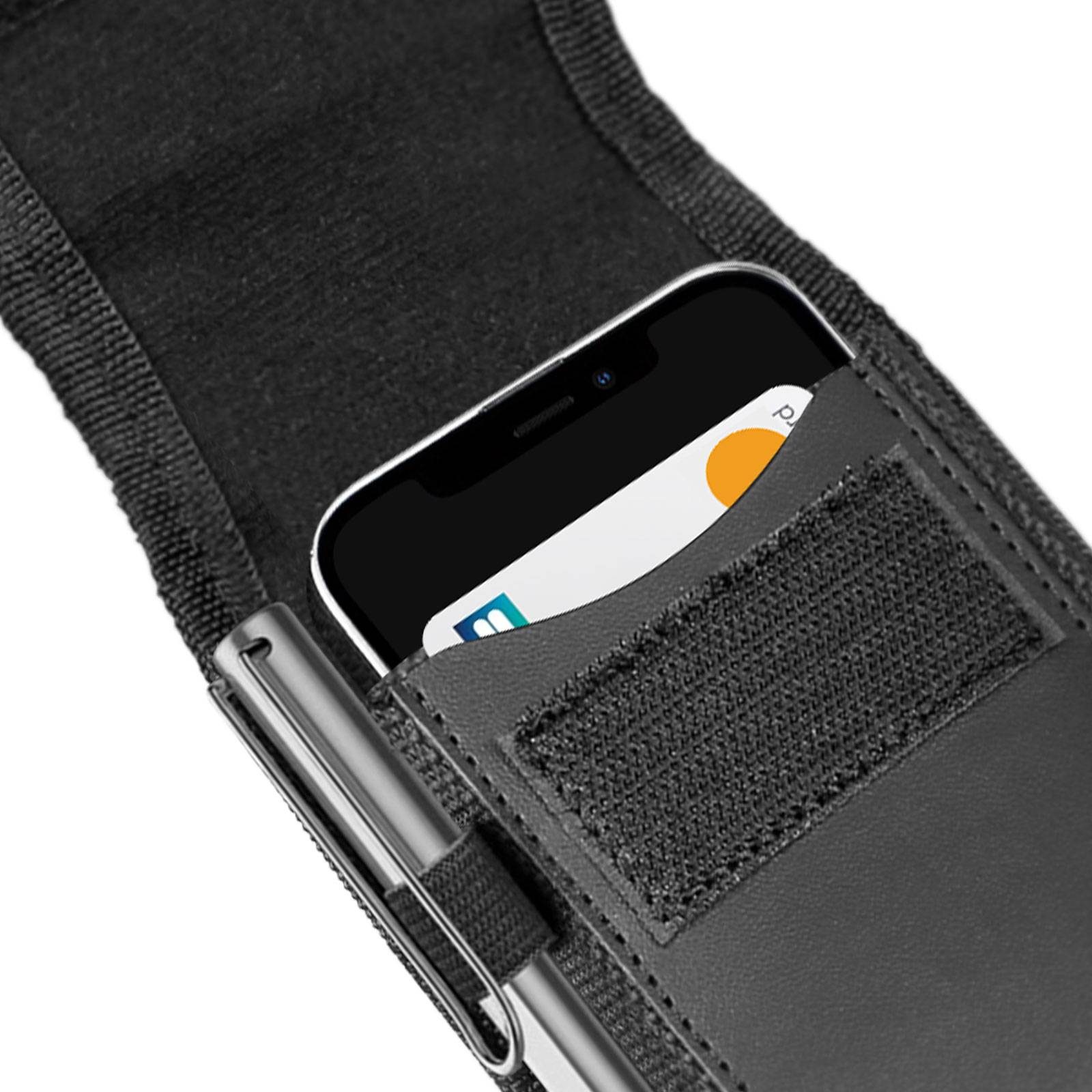 Étui Ceinture Vertical pour Smartphone Nylon par Clip et Mousqueton Taille M-4