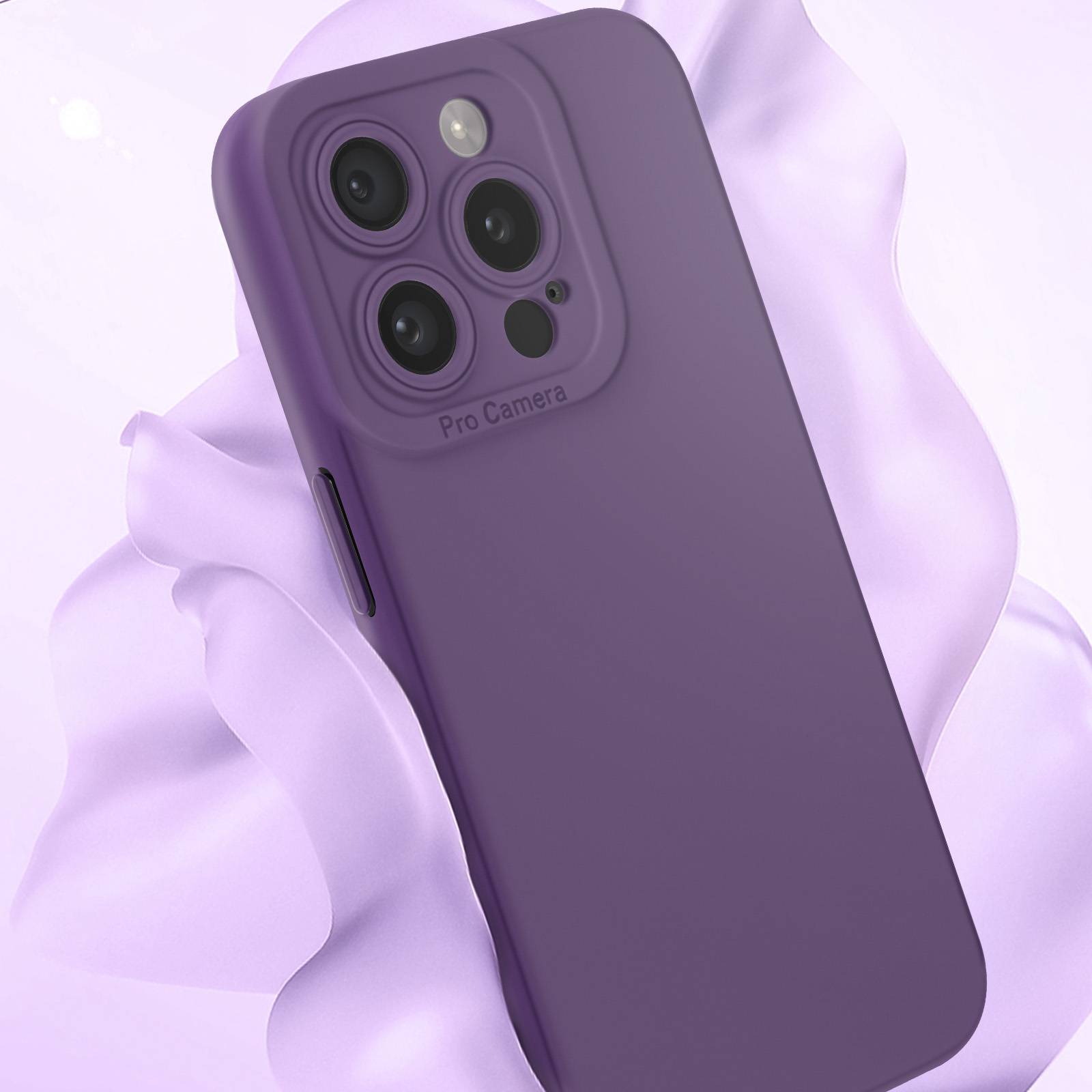 Coque pour iPhone 15 Pro Max Silicone Mat Protection Caméra-3