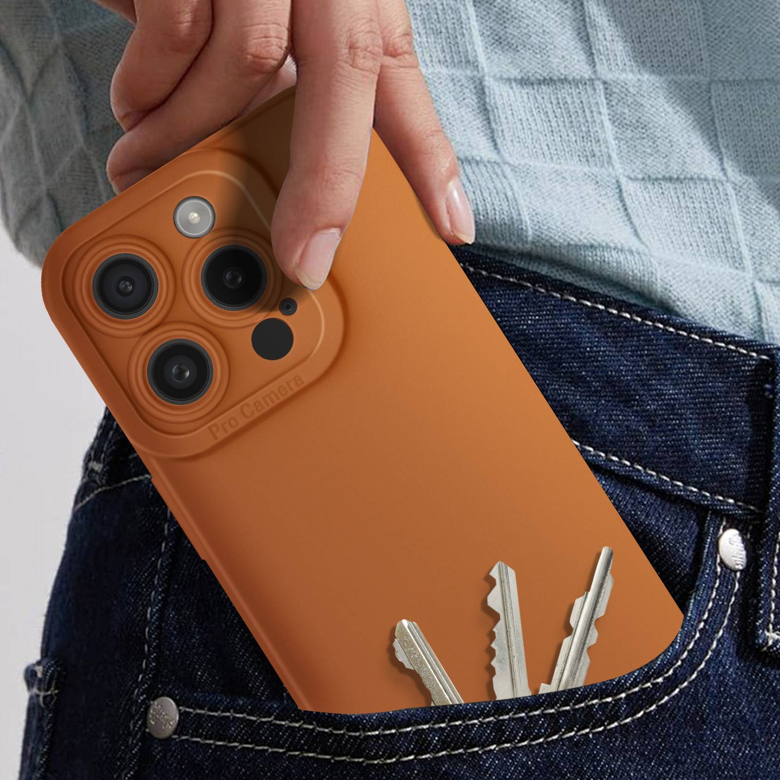 Coque pour iPhone 15 Pro Silicone Mat Protection Caméra-2