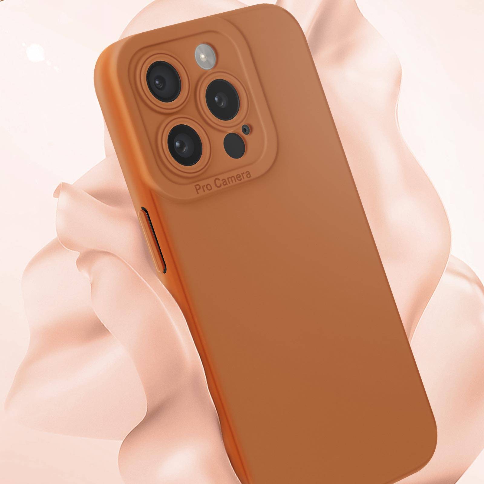 Coque pour iPhone 15 Pro Silicone Mat Protection Caméra-3