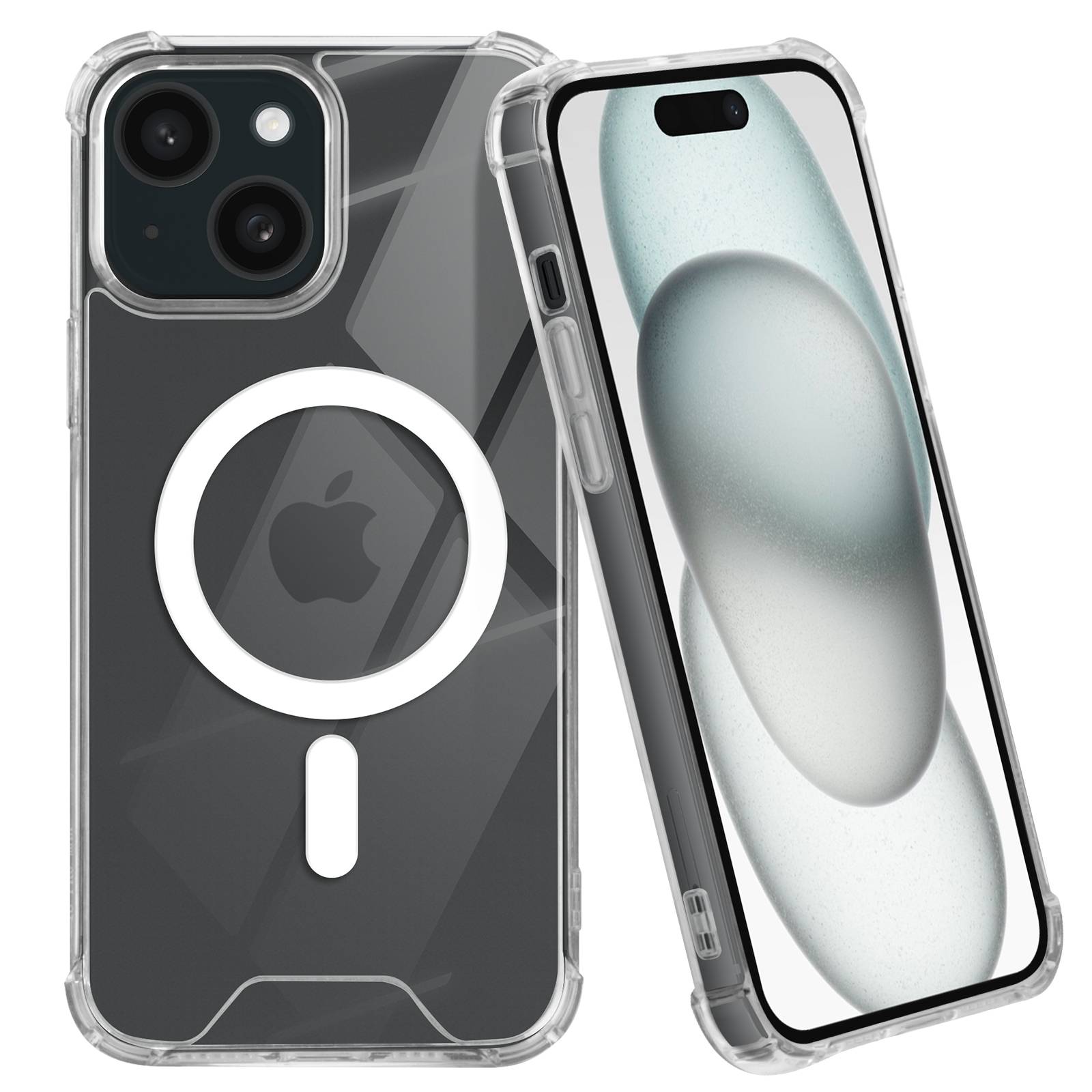 Coque Magsafe pour iPhone 15 Plus Silicone Gel Coins Renforcés-0