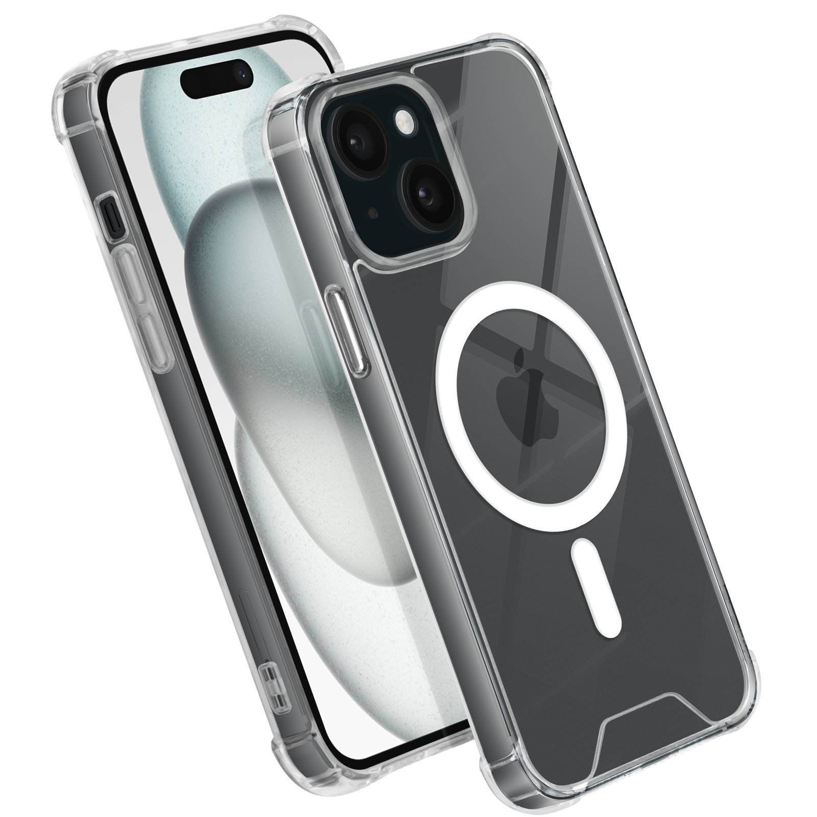 Coque Magsafe pour iPhone 15 Plus Silicone Gel Coins Renforcés-1