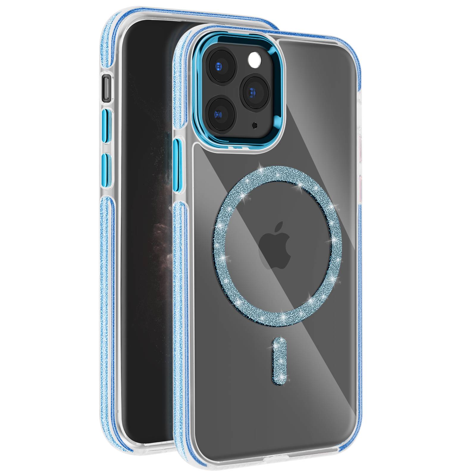Coque MagSafe pour iPhone 11 Pro Max Silicone Pailleté-0
