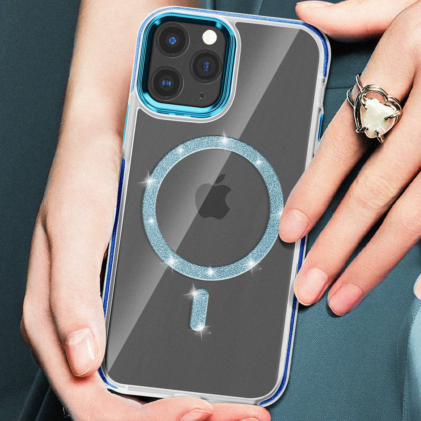 Coque MagSafe pour iPhone 11 Pro Max Silicone Pailleté-2