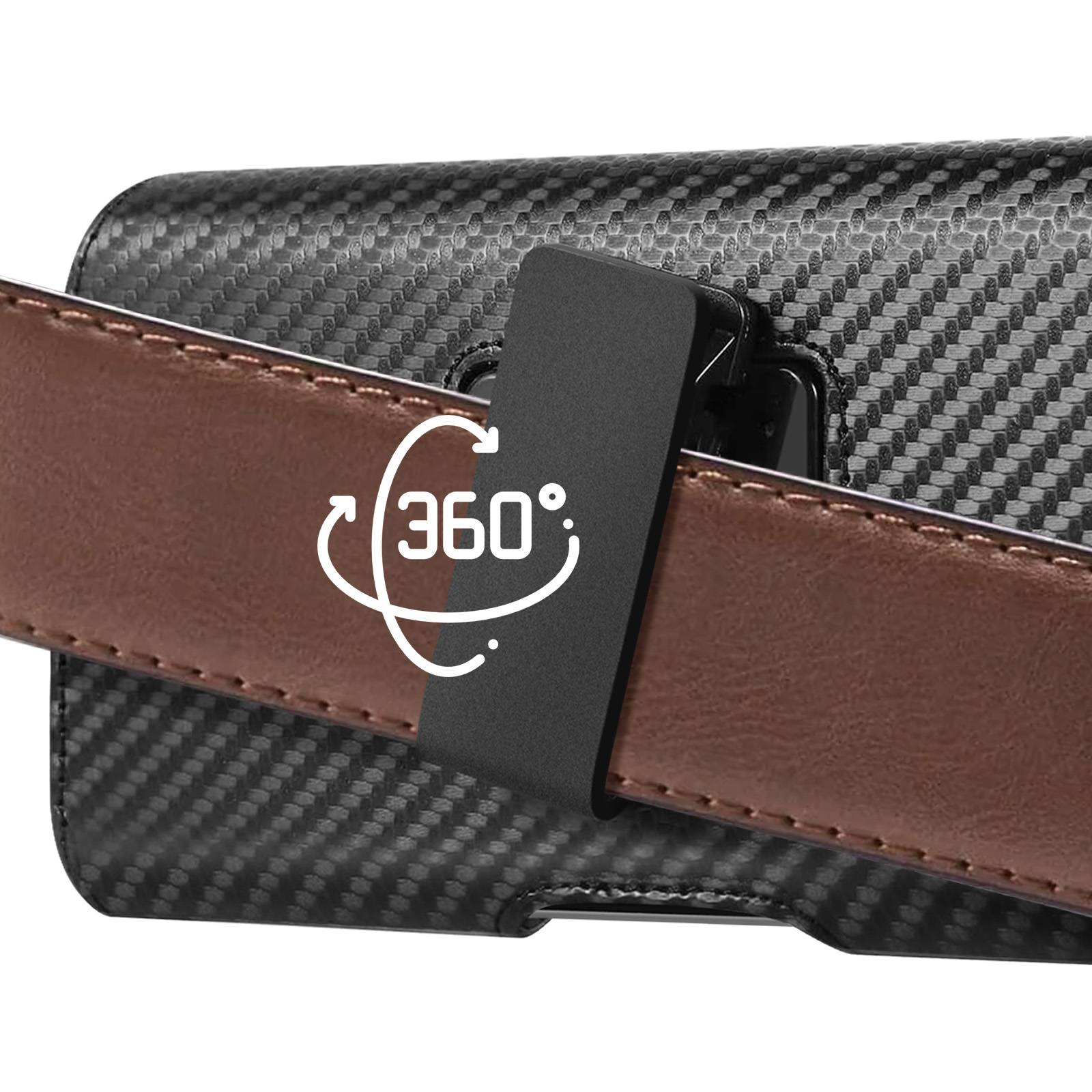 Étui Ceinture Carbone pour Téléphone 7 pouces avec Clip Rotatif-3