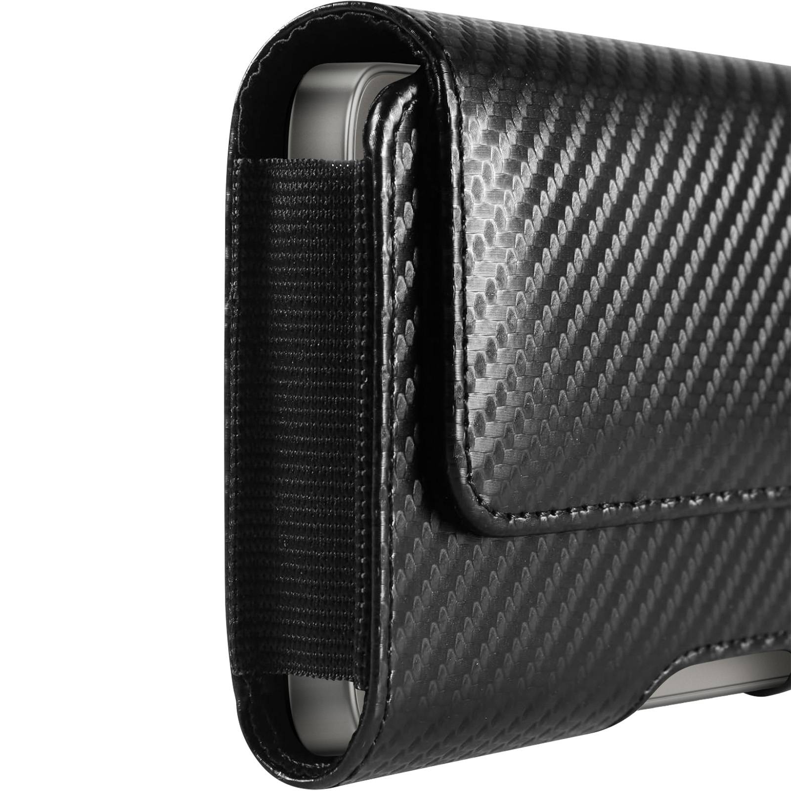 Étui Ceinture Carbone pour Téléphone 7 pouces avec Clip Rotatif-4