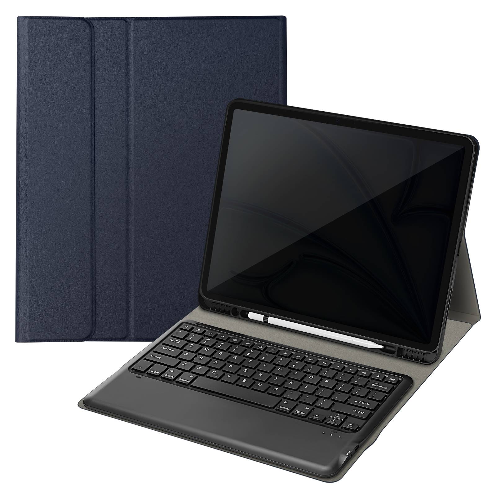Clavier QWERTY Bluetooth pour iPad Pro 12.9 et Air 13 avec Étui Clapet-0