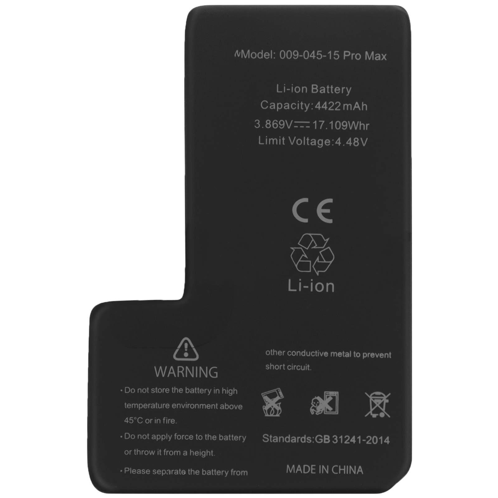 Batterie sans BMS pour iPhone 15 Pro Max 4422mAh Sans message d'erreur-0