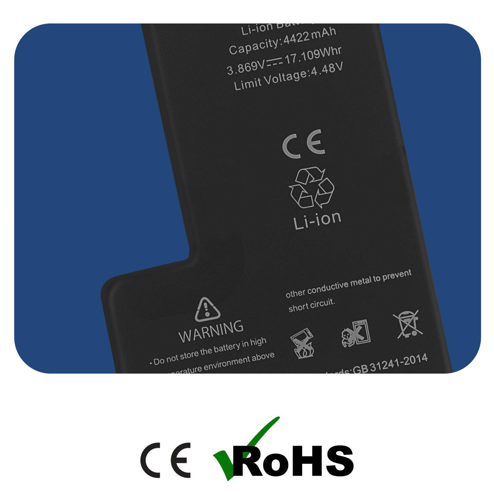 Batterie sans BMS pour iPhone 15 Pro Max 4422mAh Sans message d'erreur-3