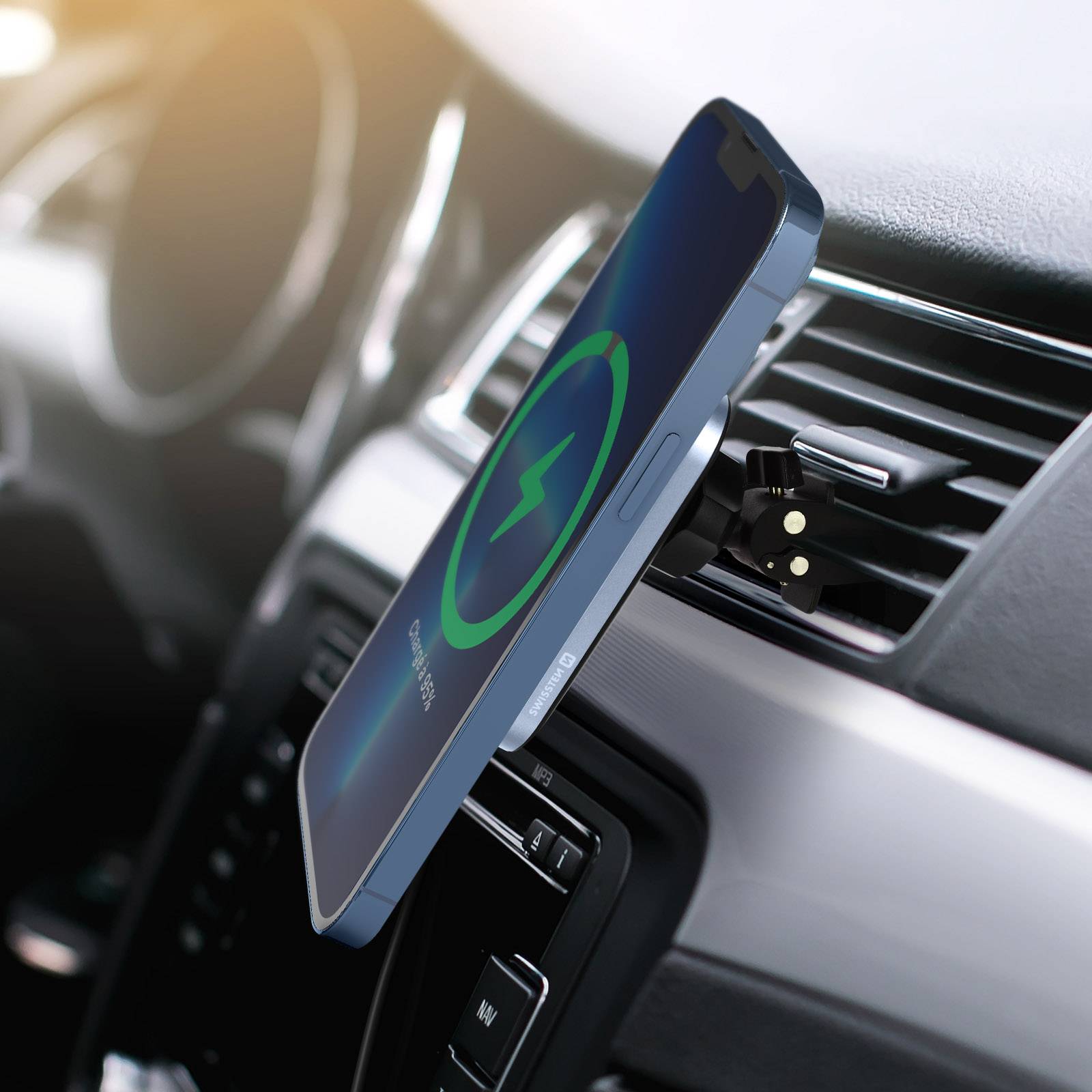 Support Voiture MagSafe pour iPhone Charge Rapide 15W Grille d'Aération-2