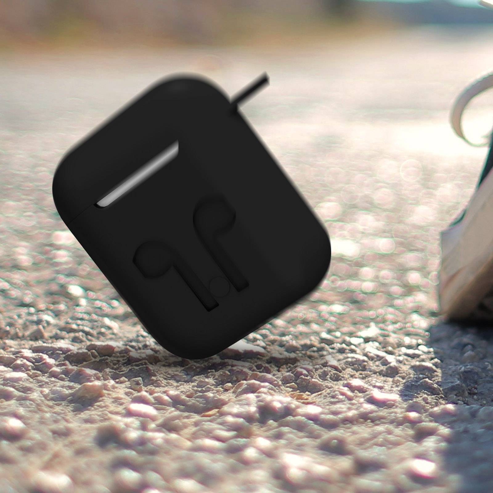 Coque pour AirPods 1 / 2 Souple Anti-traces Anti-rayures avec Mousqueton-2