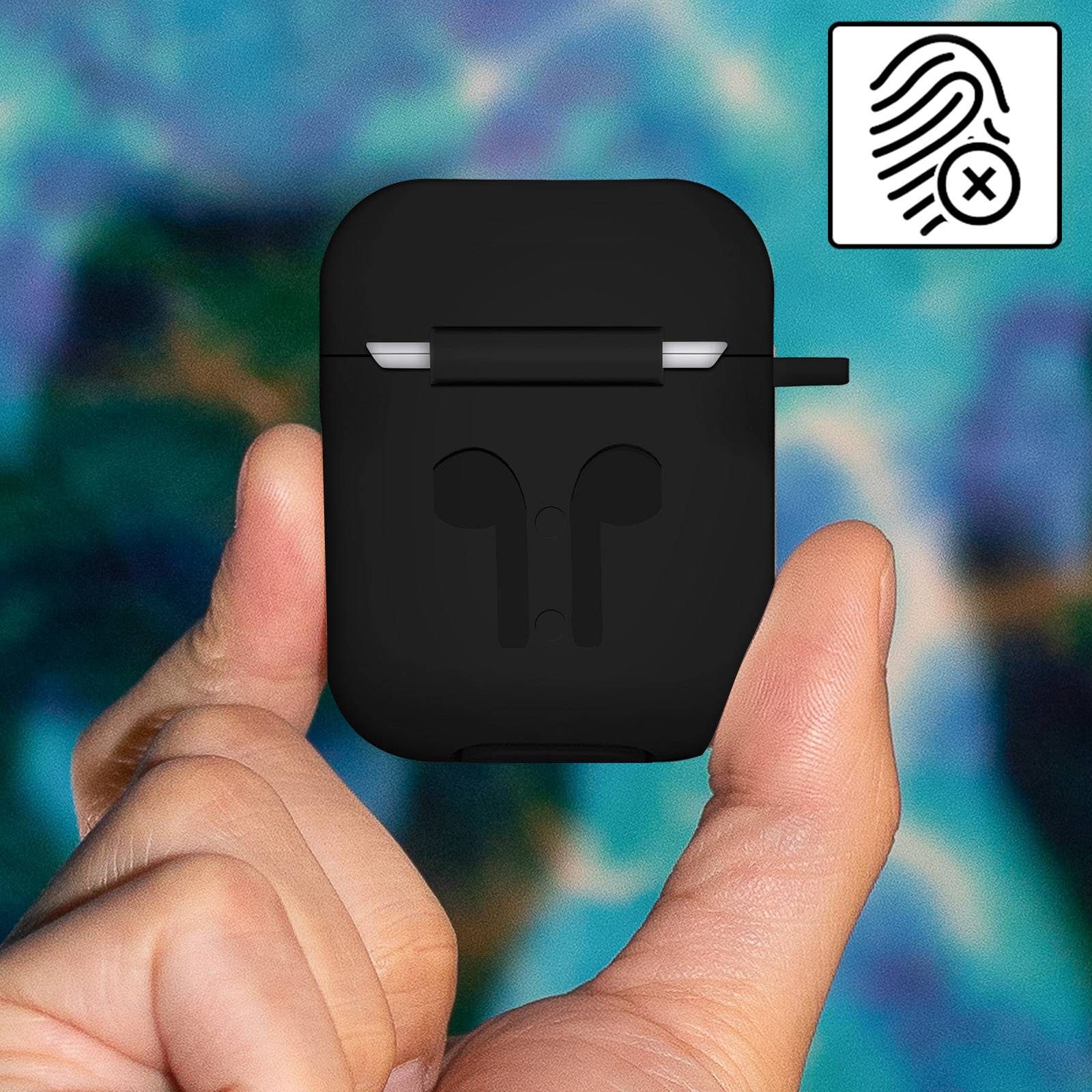 Coque pour AirPods 1 / 2 Souple Anti-traces Anti-rayures avec Mousqueton-3