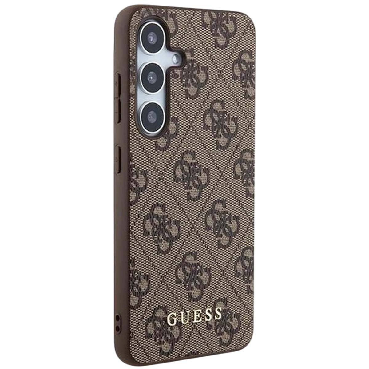 Coque pour Galaxy S24 Effet Saffiano avec Motif 4G et Logo en Métal-3