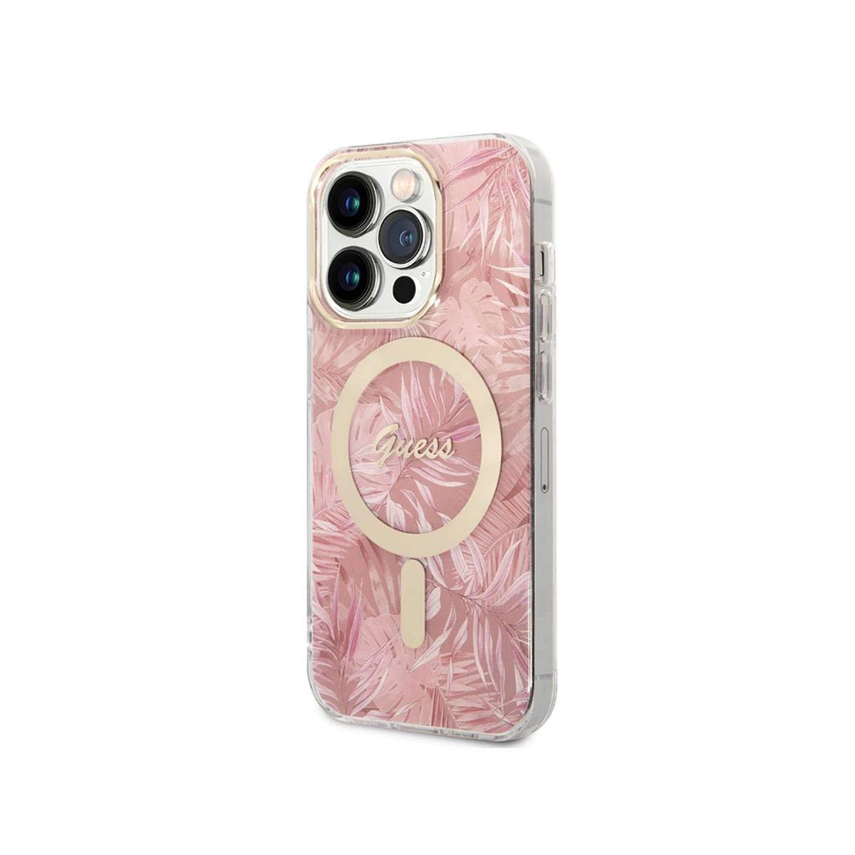 Bundle Coque pour iPhone 14 Pro Motif Jungle et Chargeur Sans Fil Qi MagSafe 15W-1