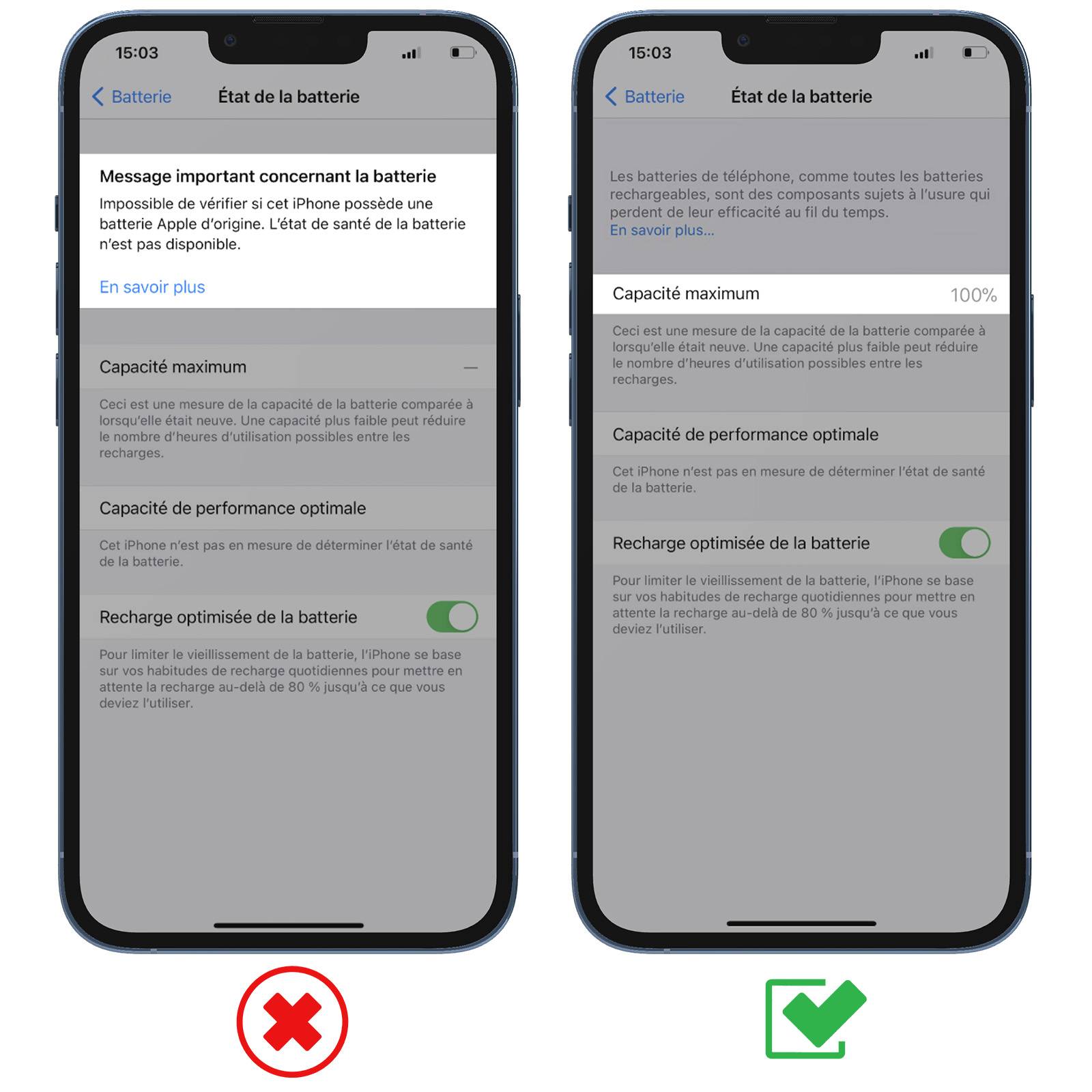 Batterie Sans BMS pour iPhone 13 Pro Capacité 3095mAh-2
