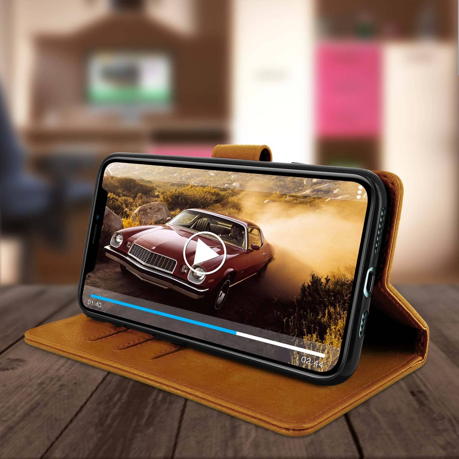 Étui pour iPhone 11 Pro Max Clapet Portefeuille Support Vidéo-3