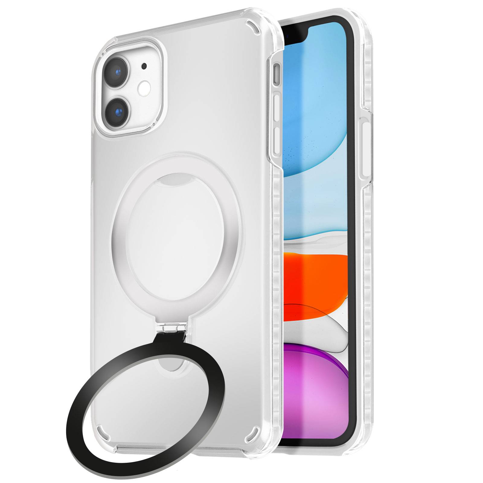 Coque MagSafe pour iPhone 11 Antichoc avec Support Pliable-0