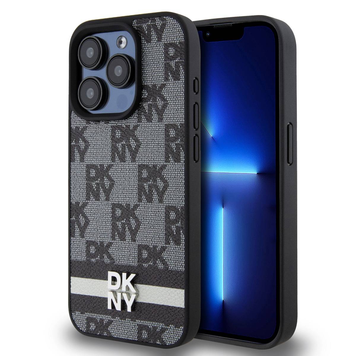 Coque pour iPhone 15 Pro Max Élégante avec Motifs à Carreaux et à Rayures-4