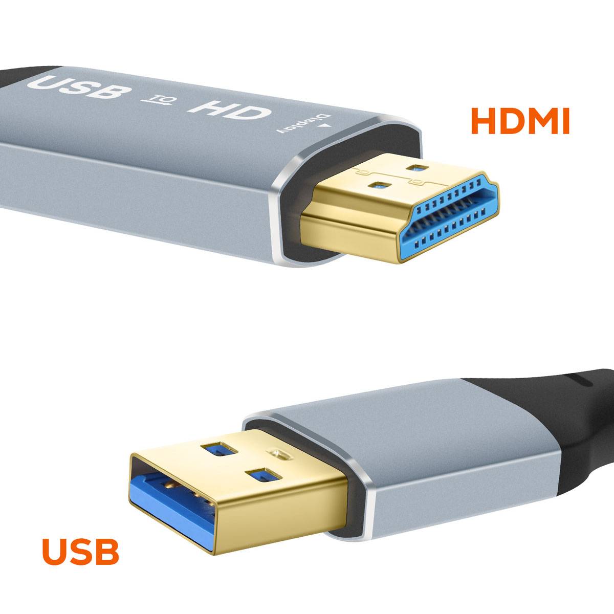 Câble Vidéo HDMI vers USB-A Résolution Full HD 1080p 1,8m-2