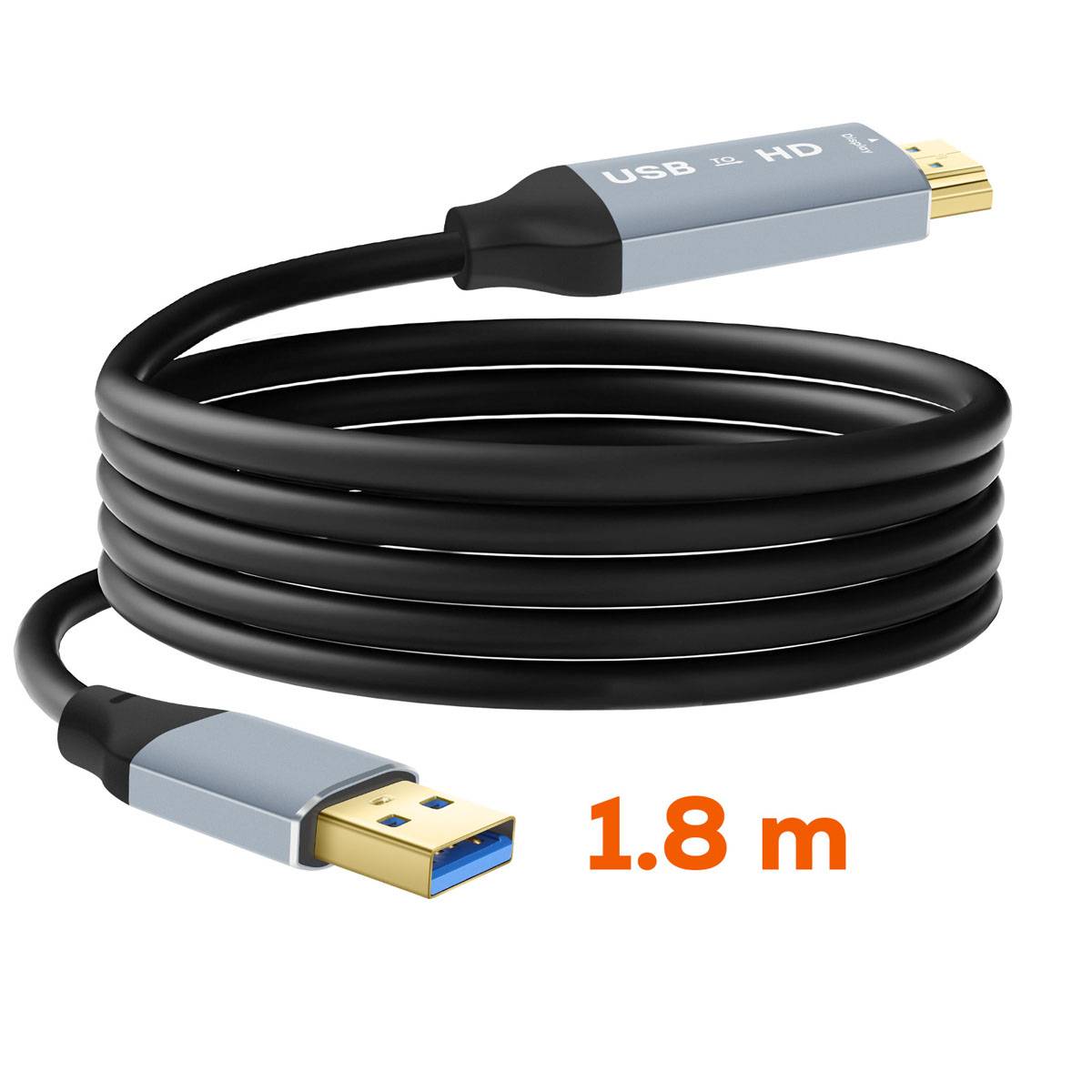 Câble Vidéo HDMI vers USB-A Résolution Full HD 1080p 1,8m-4