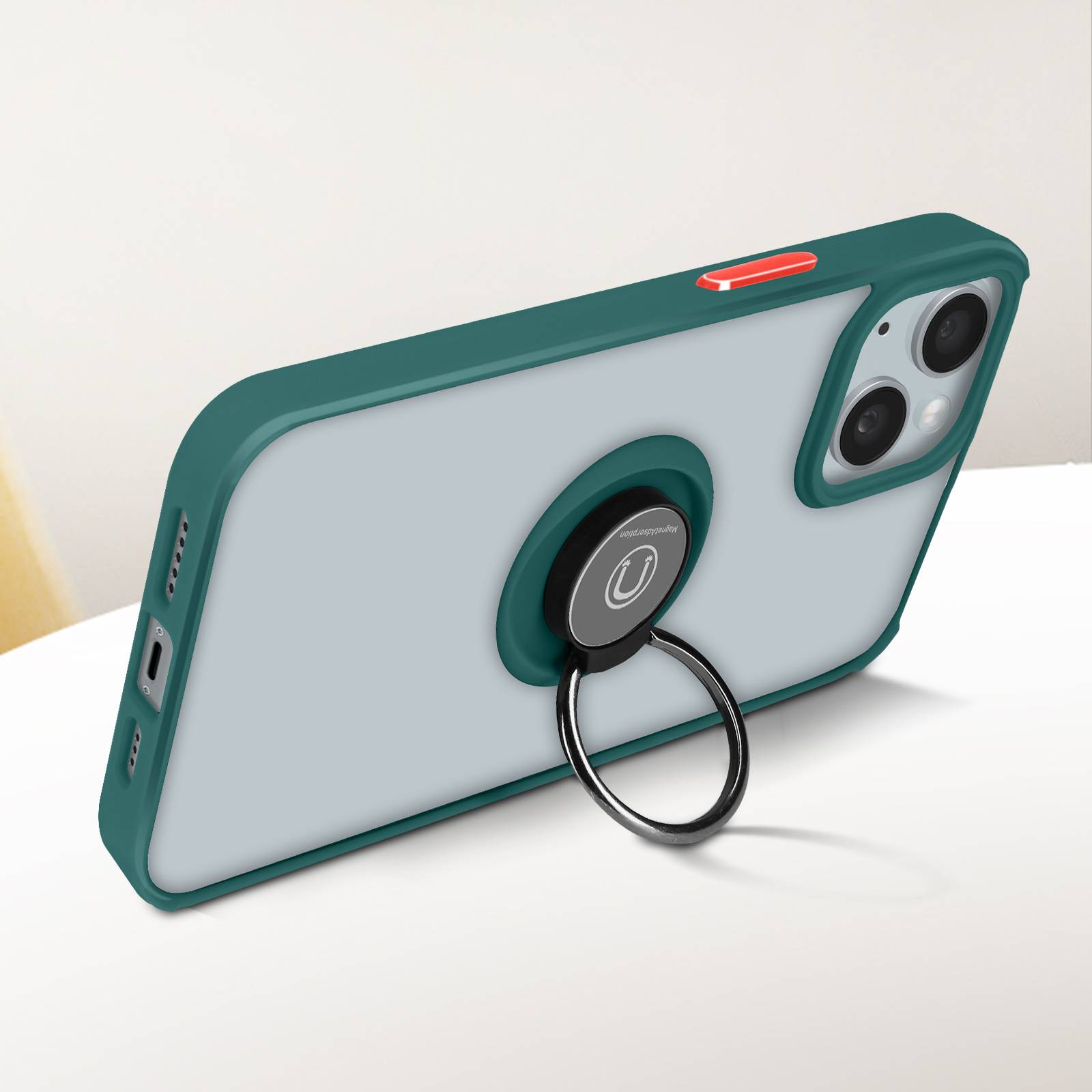 Coque pour iPhone 15 Hybride Bague Métallique Support Vidéo Ringrip-4
