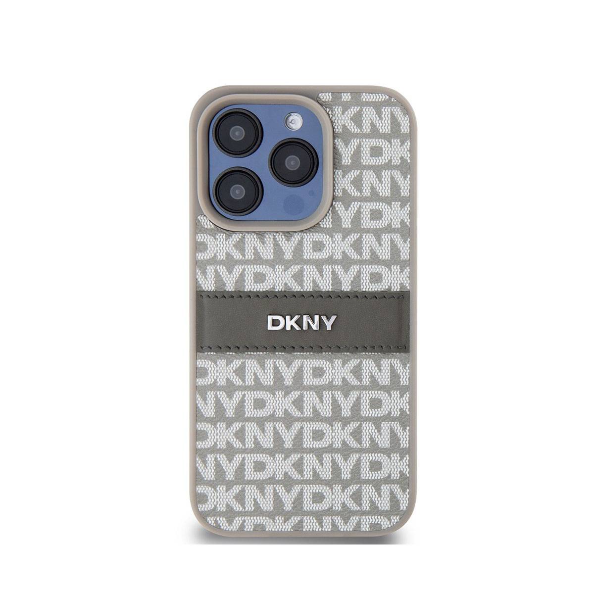 Coque pour iPhone 15 Pro Édition Repeat Pattern Tonal Stripe avec Logo Métallisé-0