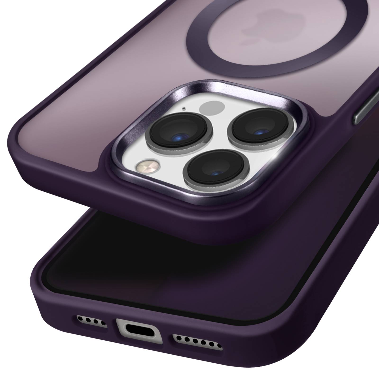 Coque MagSafe pour iPhone 13 Pro Dos Mat Givré Contour-1