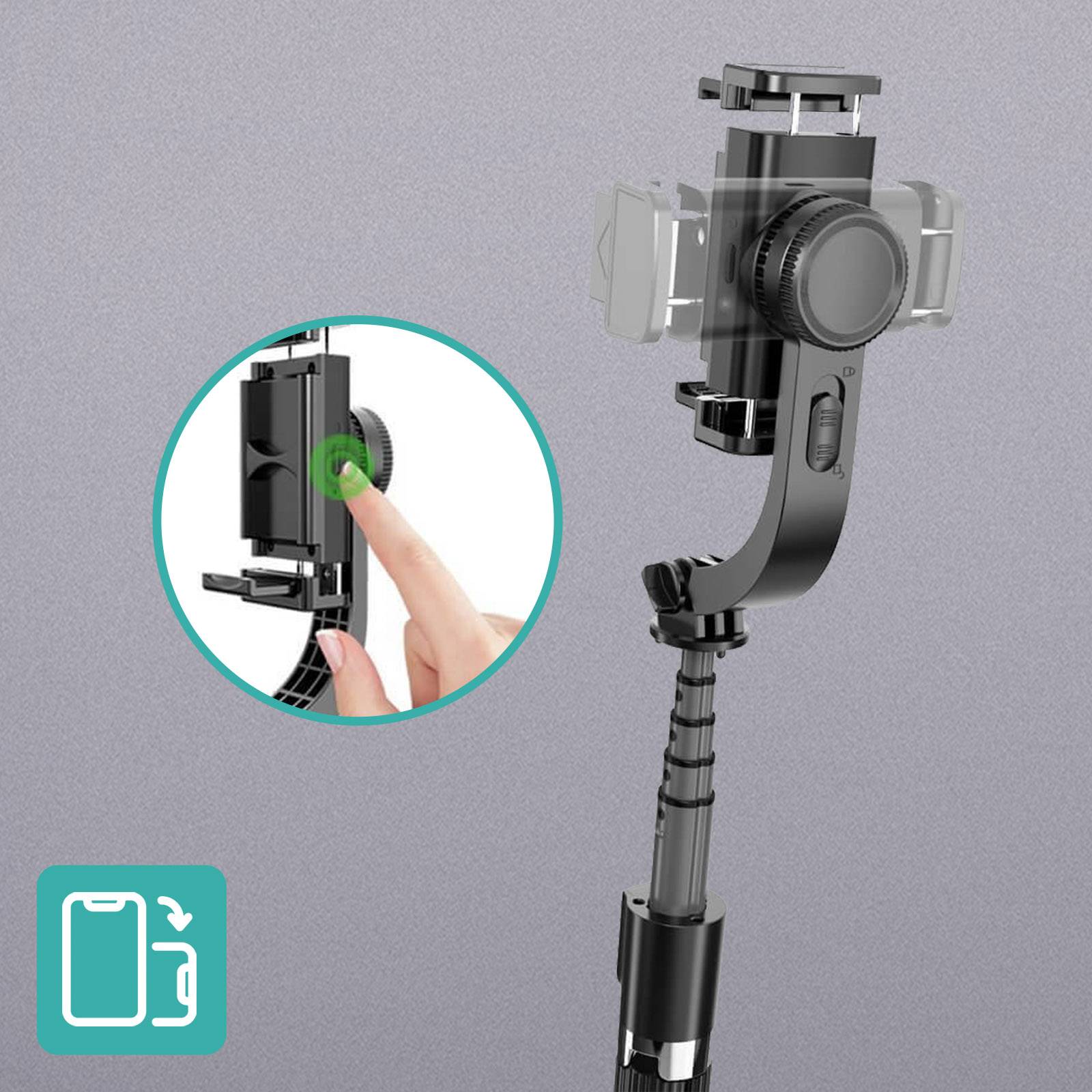 Perche Stabilisateur Smartphone avec Trépied intégré Télécommande Bluetooth-3