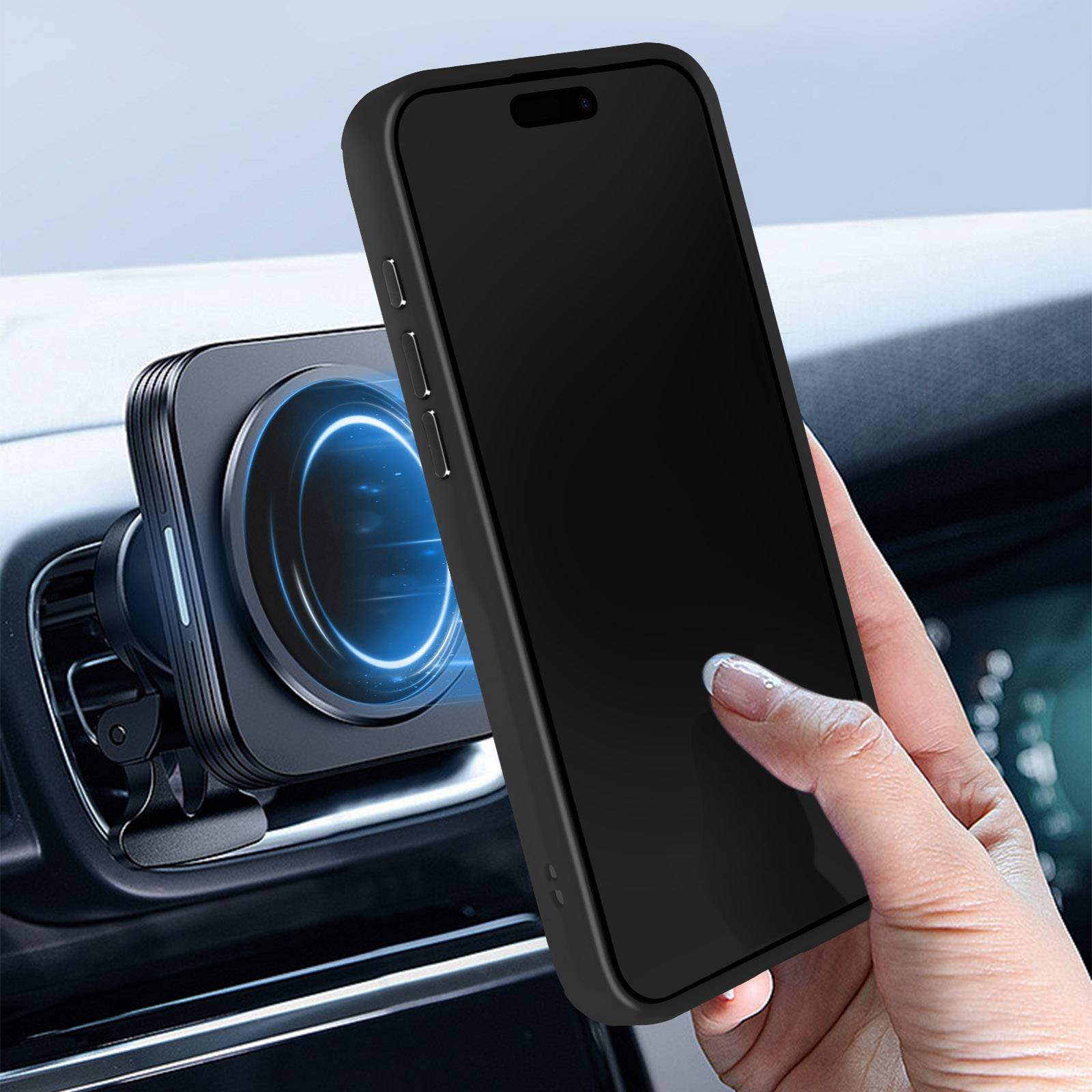 Coque pour iPhone 15 Hybride Bague Métallique Support Vidéo Ringrip-2