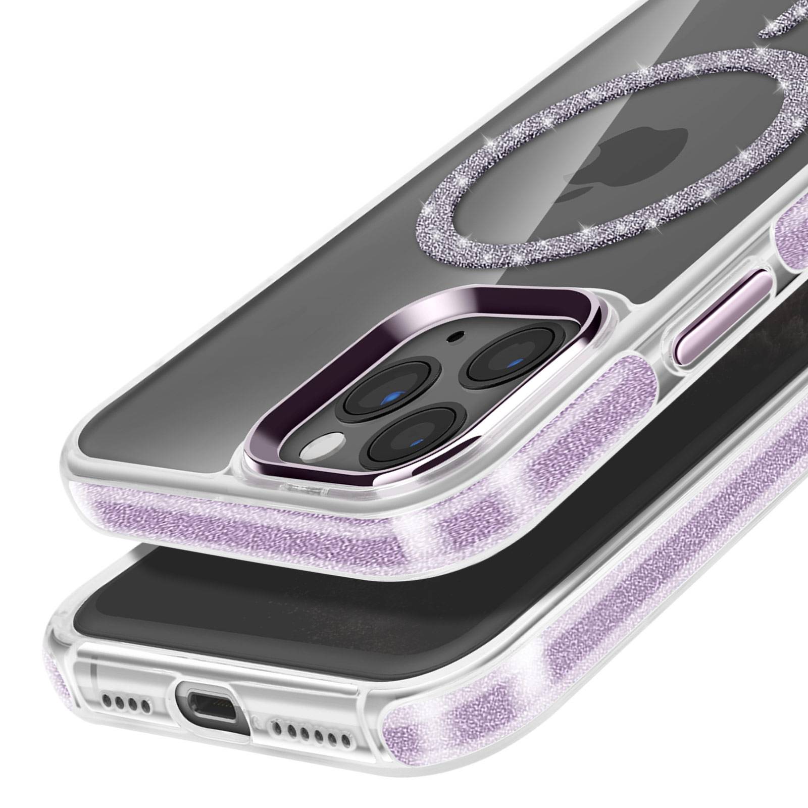 Coque MagSafe pour iPhone 11 Pro Max Silicone Pailleté-3