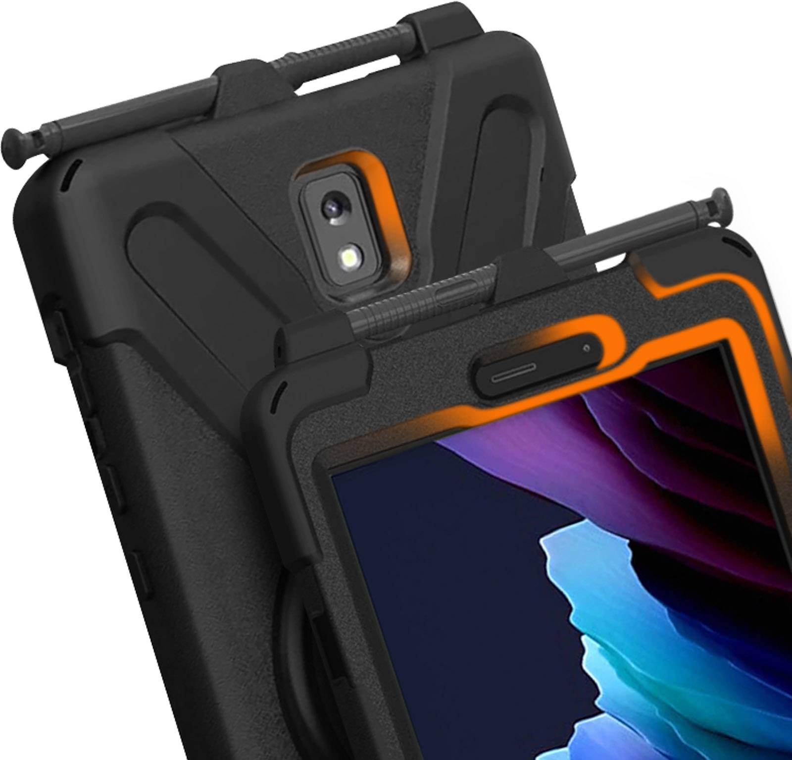 Coque pour Samsung Galaxy Tab Active 3 & Active 5 Poignée Rotative Béquille Bandoulière-4