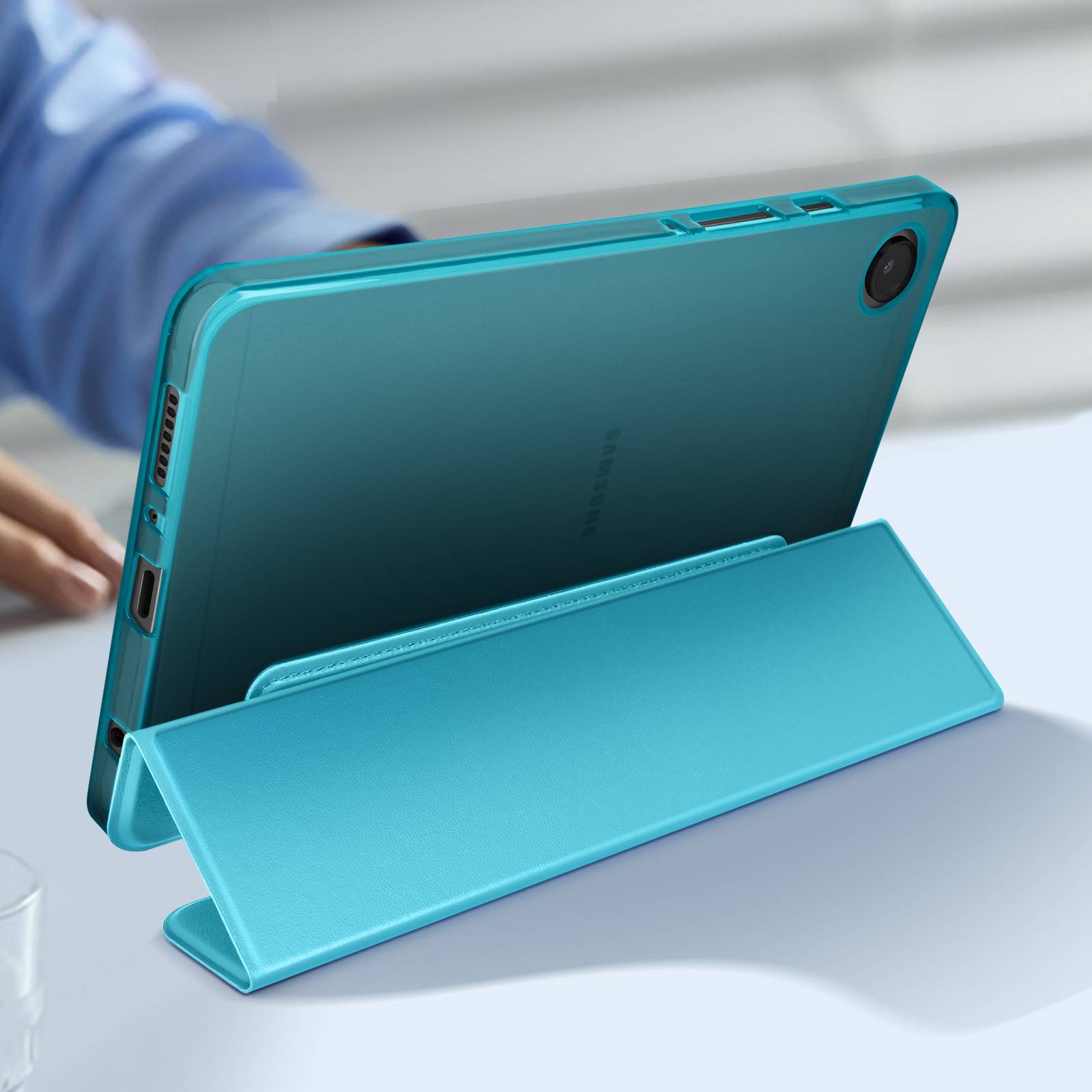 Étui pour Samsung Tab A9 Clapet Support Trois volets Mise en veille-2