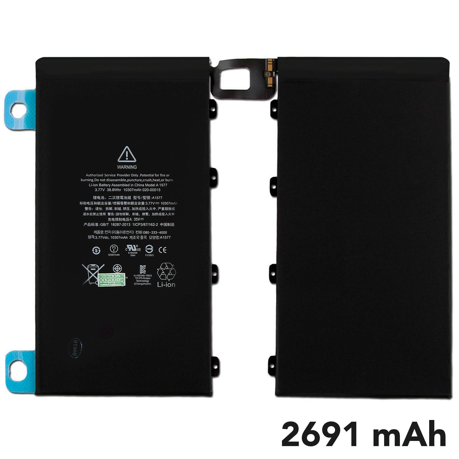 Batterie pour iPad Pro 12.9 10 307mAh Li-Ion Remplace 1ICP3/87/162-2-4