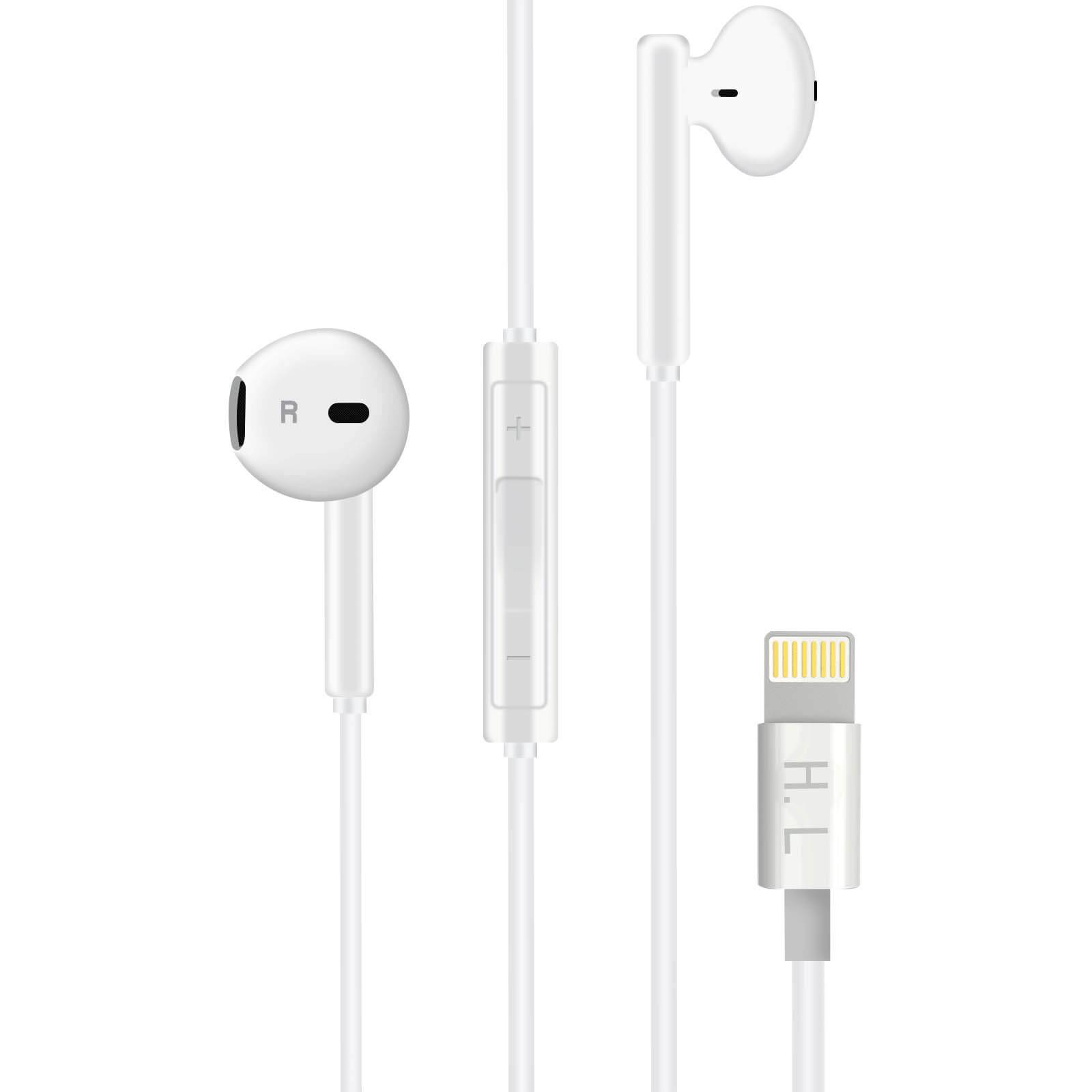 Écouteurs iPhone Lightning Filaires Kit Mains Libres Télécommande Micro-1