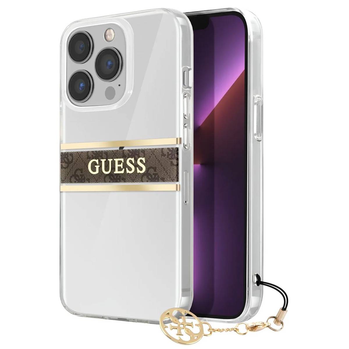 Coque pour Apple iPhone 13 Pro Stripe Charm avec breloque-0