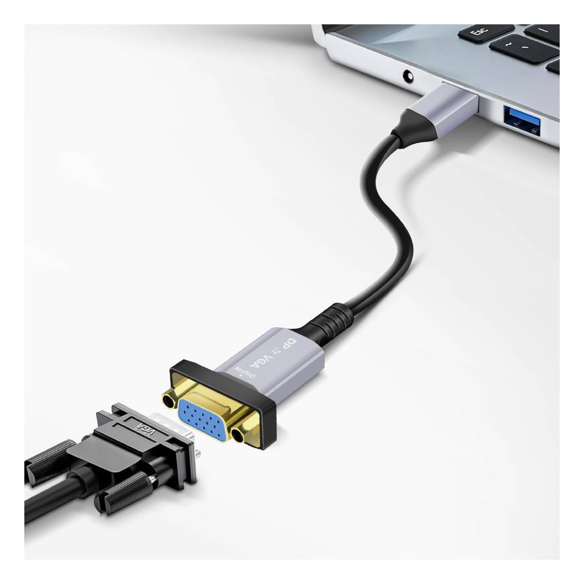 Câble Adaptateur DisplayPort vers VGA Full HD 1080p-2