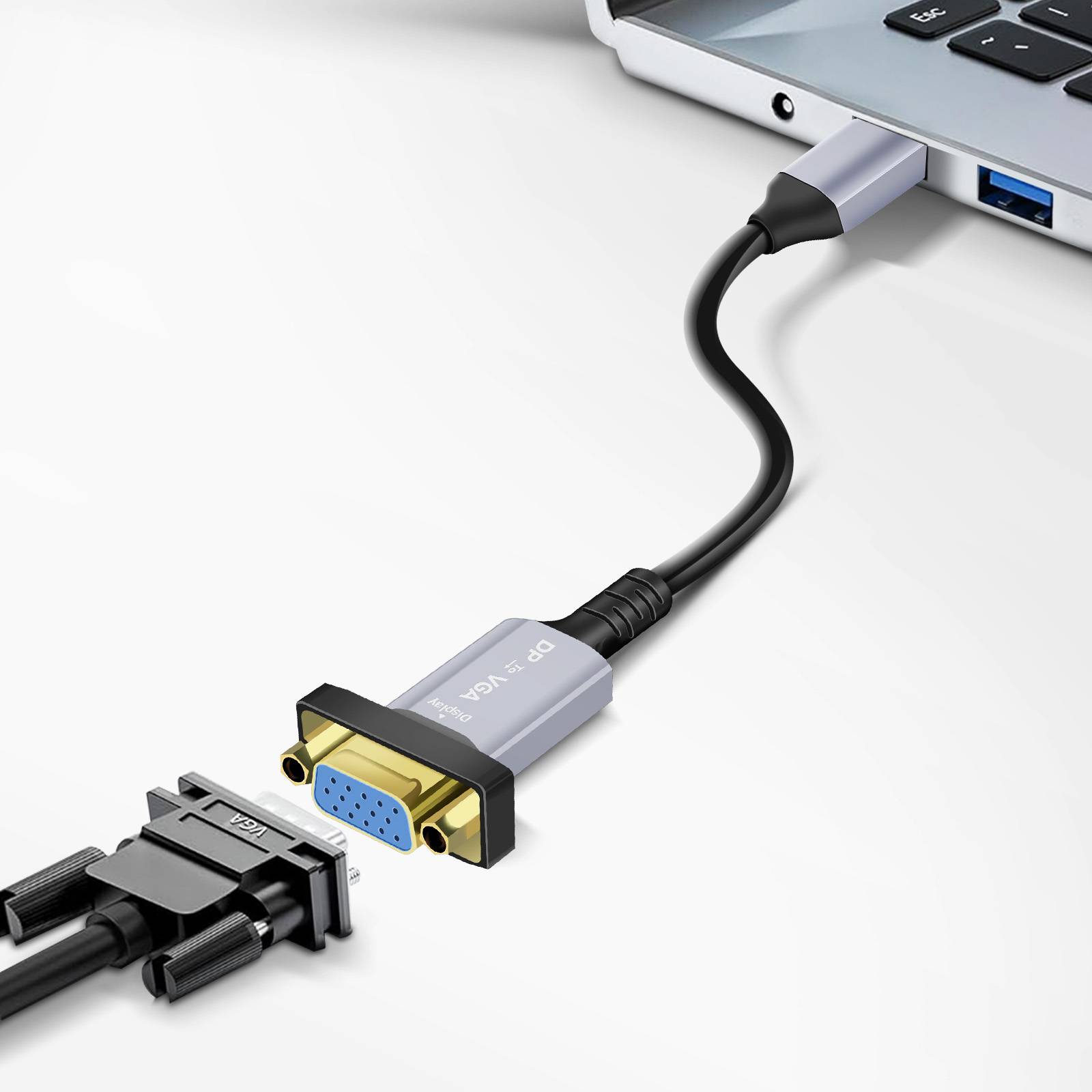 Câble Adaptateur DisplayPort vers VGA Full HD 1080p-4